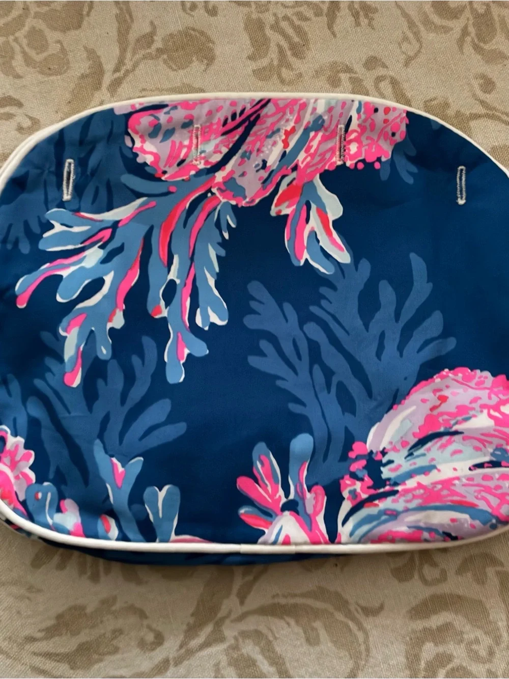 Lilly Pulitzer Bermuda Bag Cover Blue Pink White Pattern Cotton Reversible